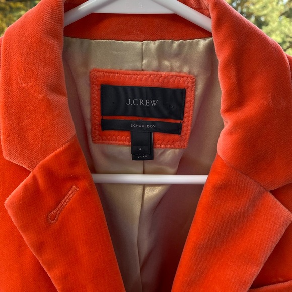 J.crew schoolboy coral velvet blazer size 4 - Picture 4 of 9